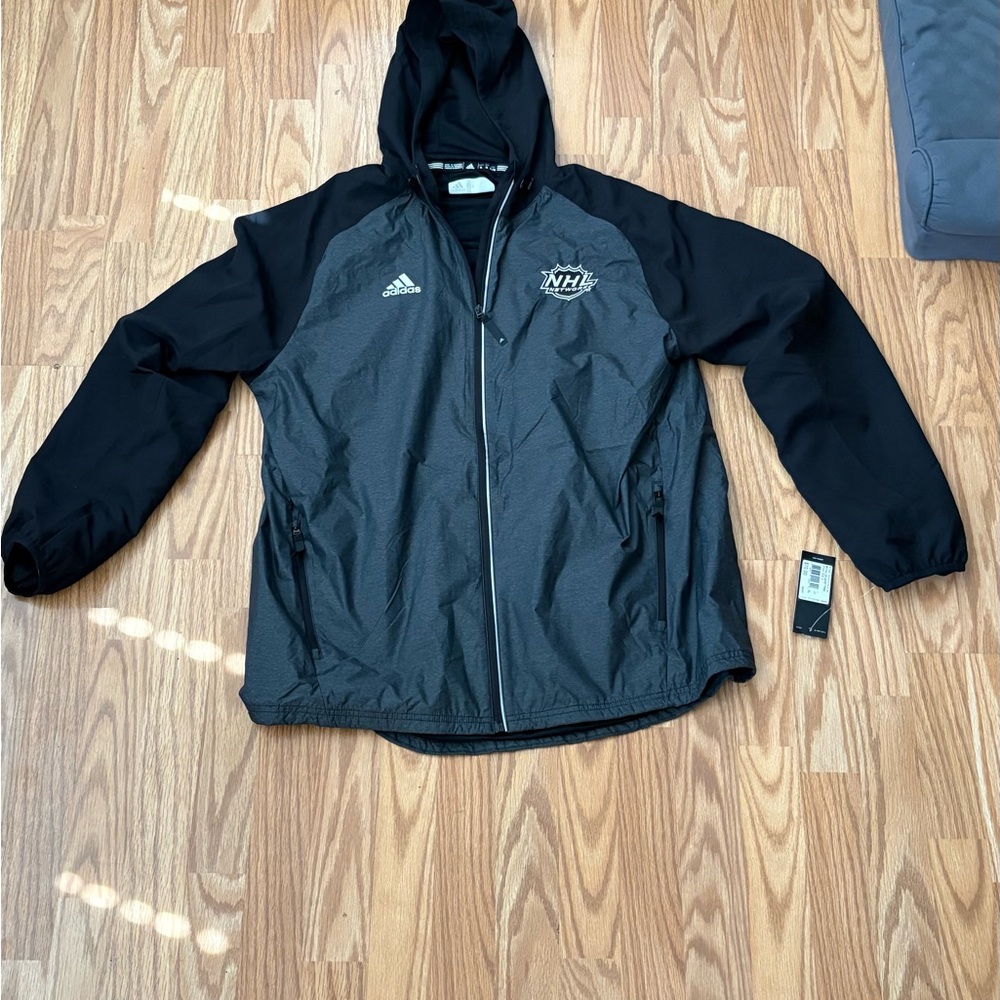 Adidas NHL Network Gray and Black Men's Jacket